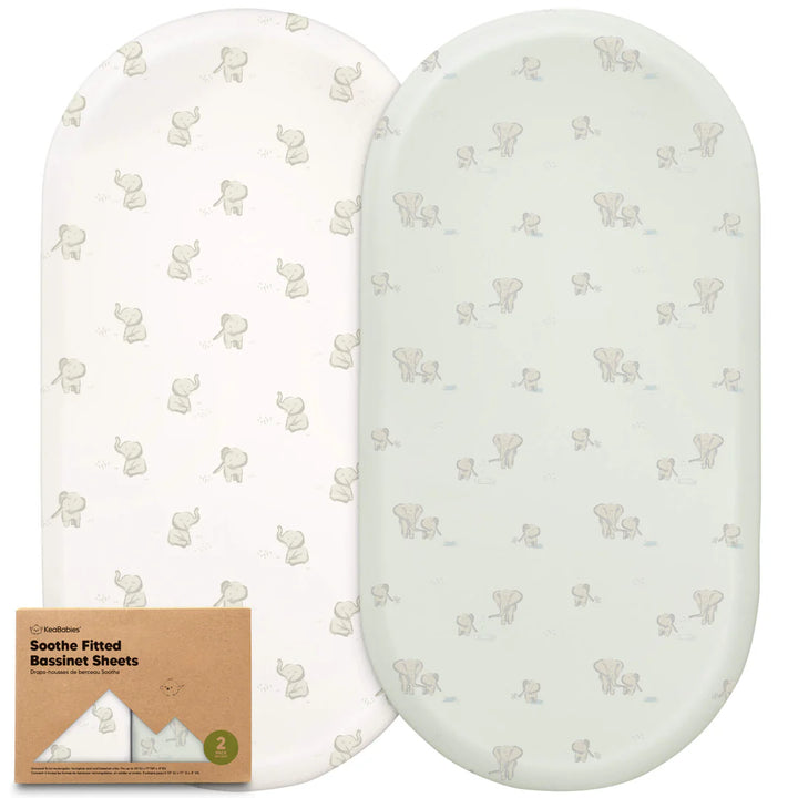 2 - Pack KeaBabies Soothe Fitted Bassinet Sheets