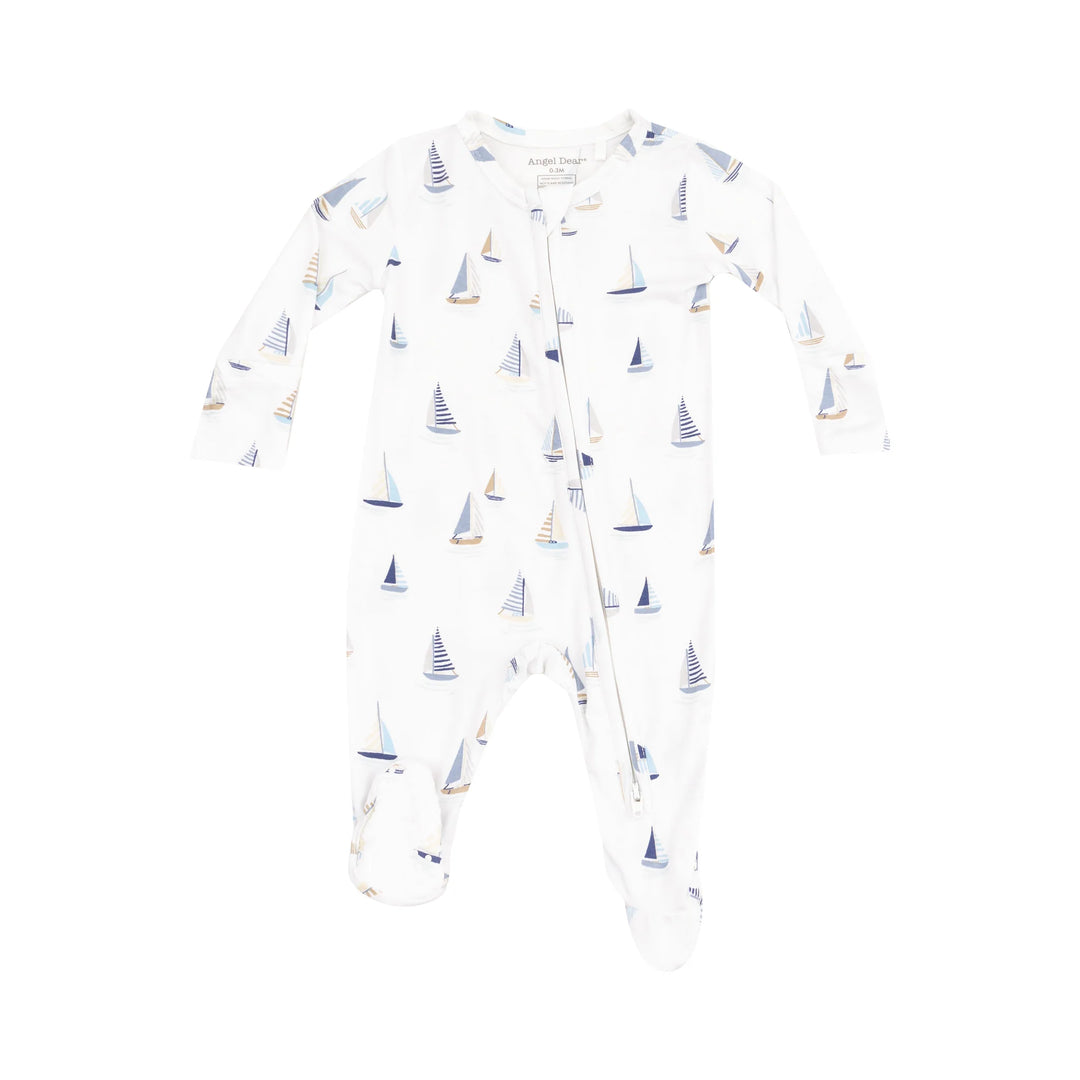 Angel Dear 2 Way Zipper Footie Sailboats