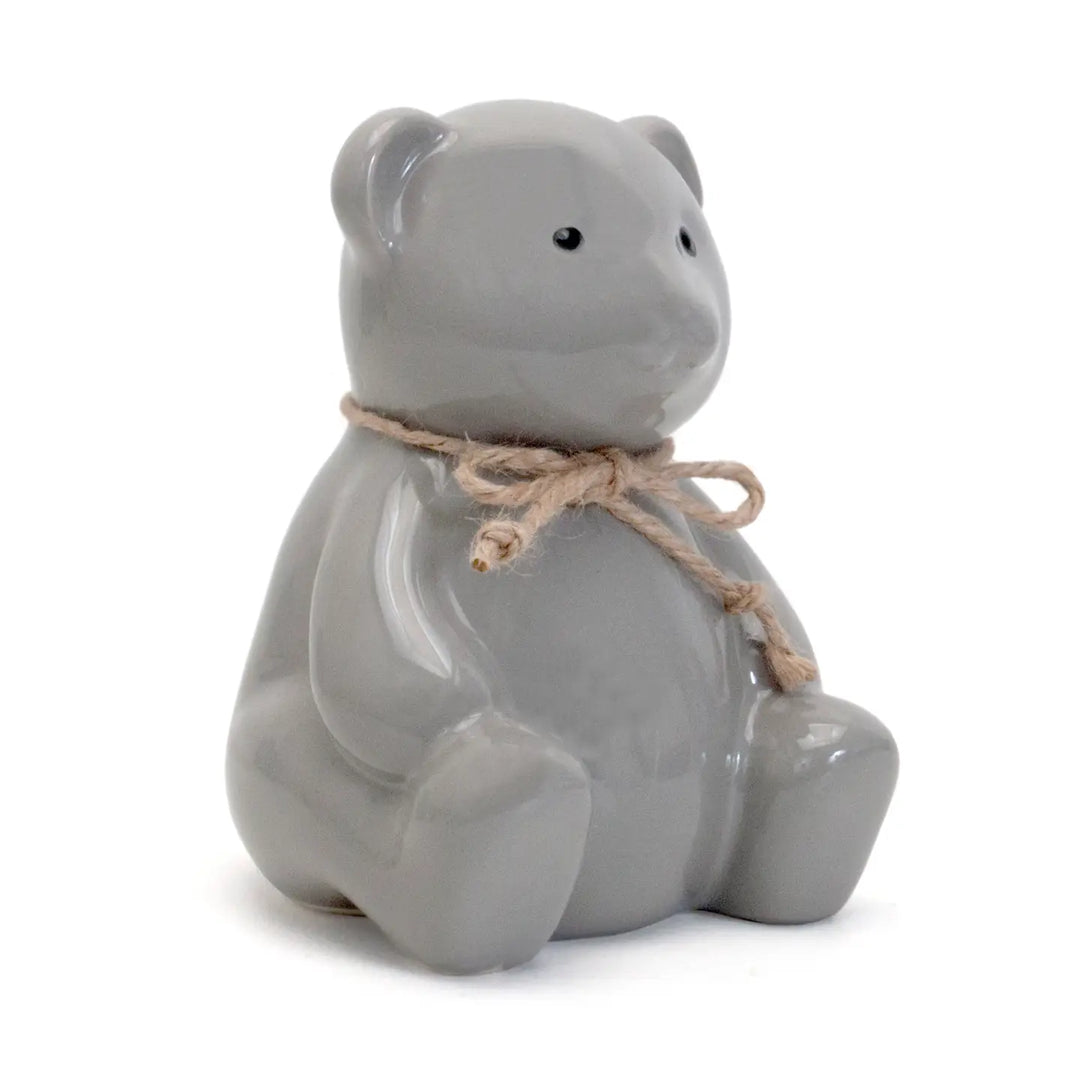 Teddy Bear Bank Grey