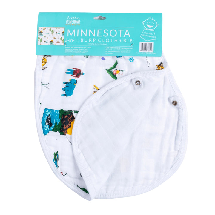 Minnesota Home Town Baby Burp Cloth & Bib Combo