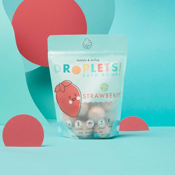 Dabble & Dollop Natural Fizzy Strawberry Bath Bombs