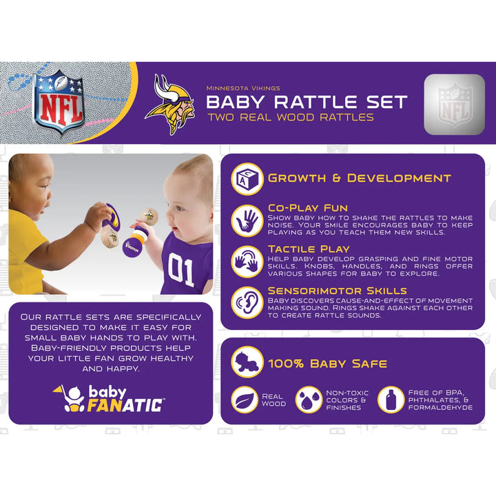 Minnesota Vikings - Baby Rattle Set
