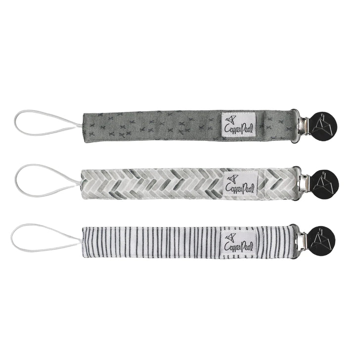 Copper Pearl Pacifier Clip - 3 pk
