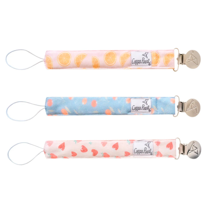 Copper Pearl Pacifier Clip - 3 pk