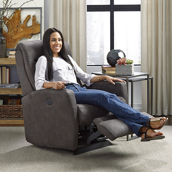Best Chairs Graham Leather Power Swivel Glider Recliner