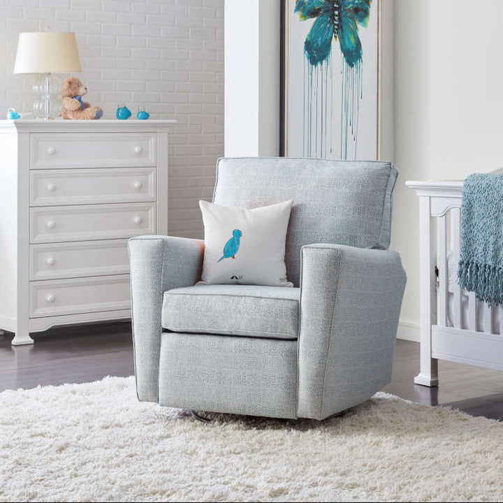 1st Chair Emerson Swivel Recliner Glider - Teeny Bopper Ivory  IN STOCK