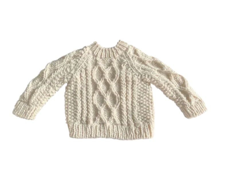 Blueberry Hill Cream Fisherman Knit Sweater – Baby Grand