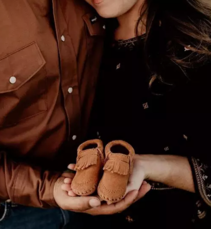 Minnetonka Suede Fringe Riley Bootie