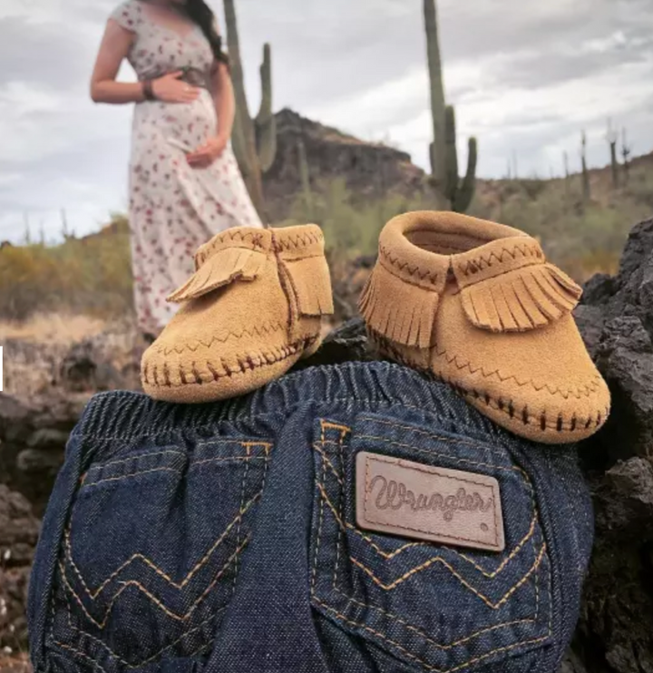 Minnetonka Suede Fringe Riley Bootie