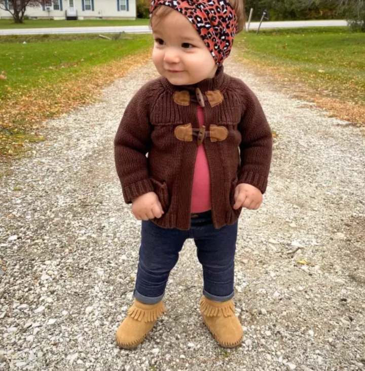 Minnetonka Suede Fringe Back Flap Booties