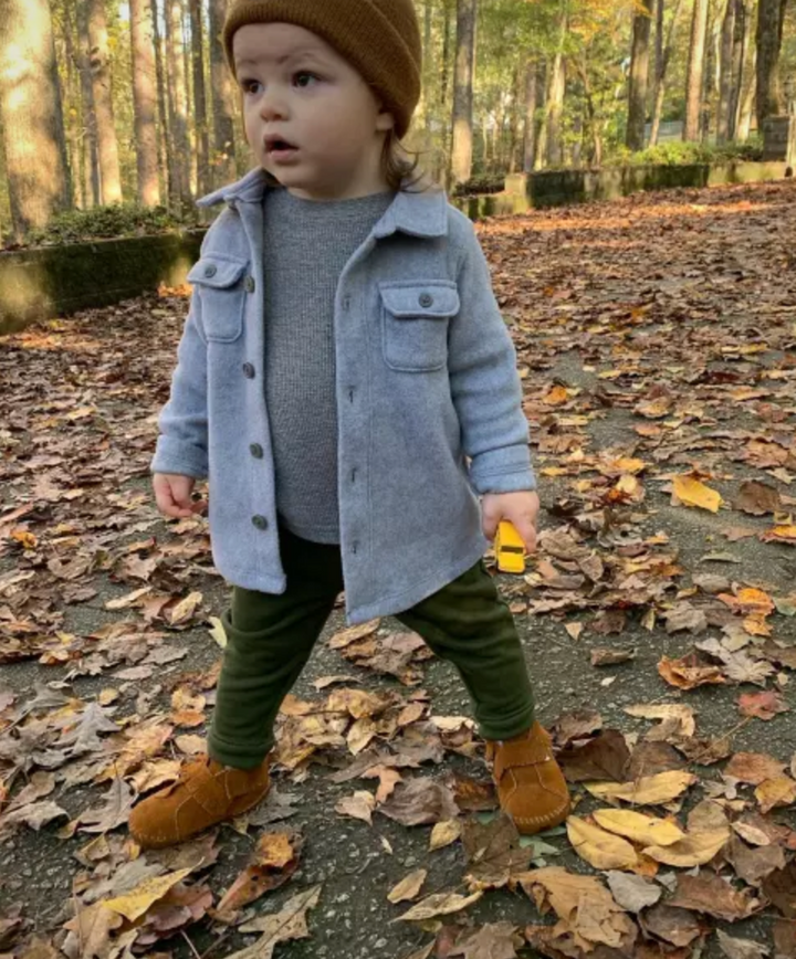 Minnetonka Suede Fringe Bootie with Strap - Brown
