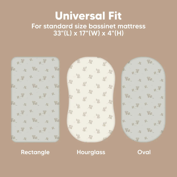 2 - Pack KeaBabies Soothe Fitted Bassinet Sheets