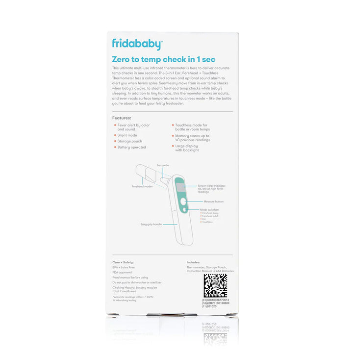 Fridababy 3-in-1 Ear, Forehead + Touchless Infrared Thermometer