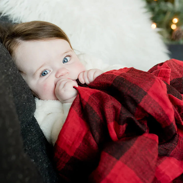 Cotton Check Muslin Swaddle Blanket