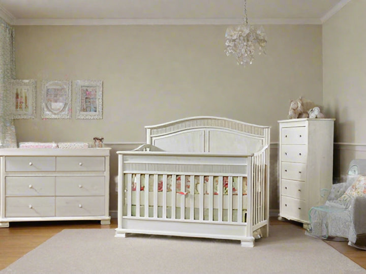 Dolce Babi Florenza Nursery Set - Crib and Dresser Set With Toddler Rail and Changer Top
