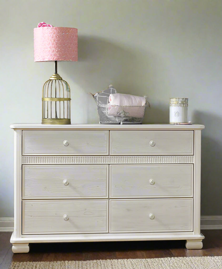 Dolce Babi Florenza Nursery Set - Crib and Dresser Set With Toddler Rail and Changer Top