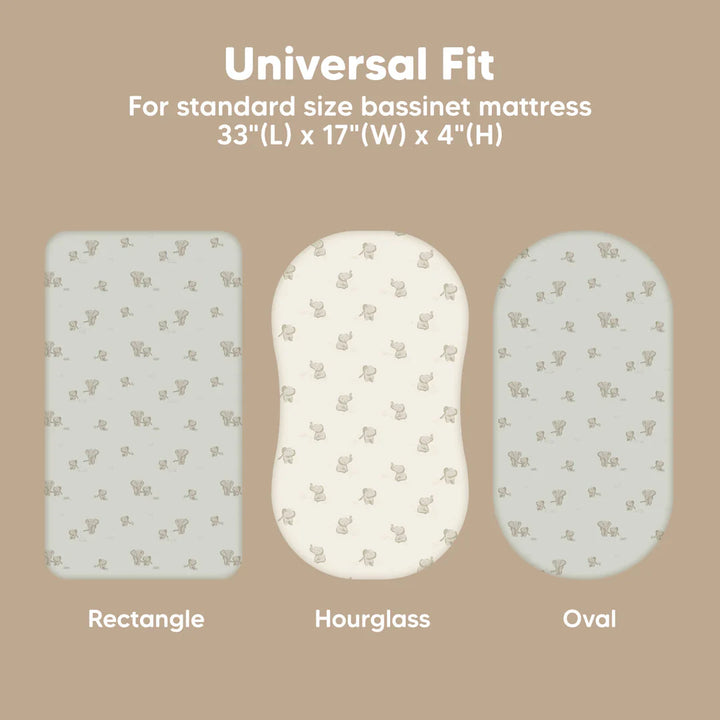 2 - Pack KeaBabies Isla Fitted Bassinet Sheets