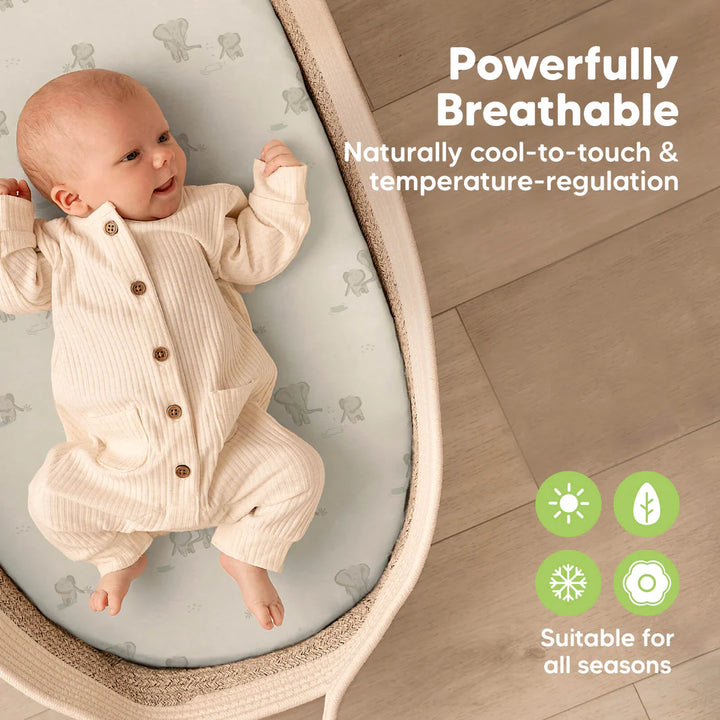 2 - Pack KeaBabies Isla Fitted Bassinet Sheets