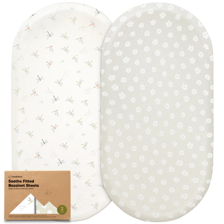 2 - Pack KeaBabies Soothe Fitted Bassinet Sheets