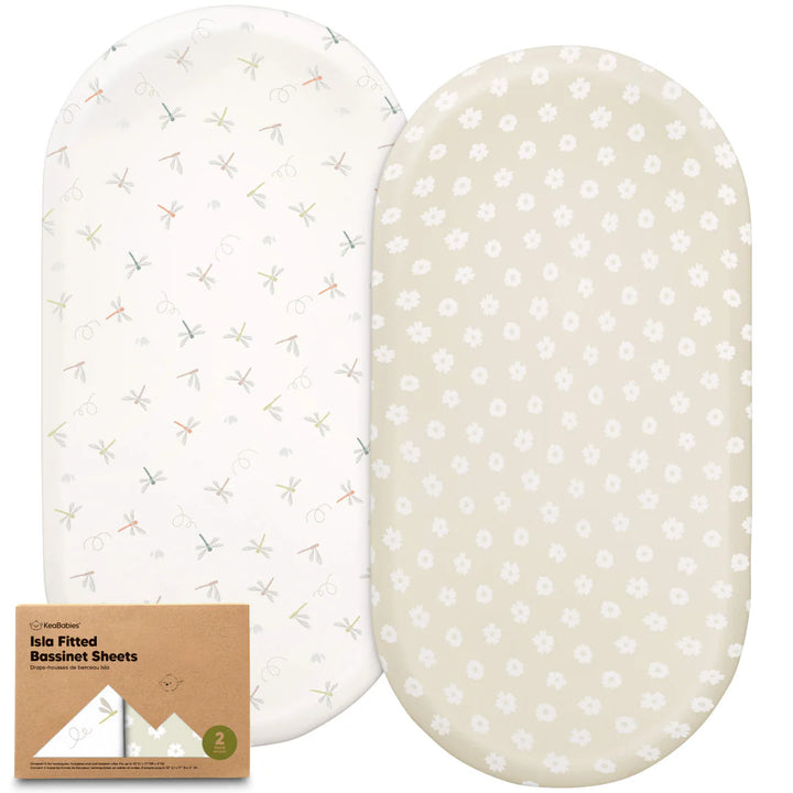2 - Pack KeaBabies Isla Fitted Bassinet Sheets