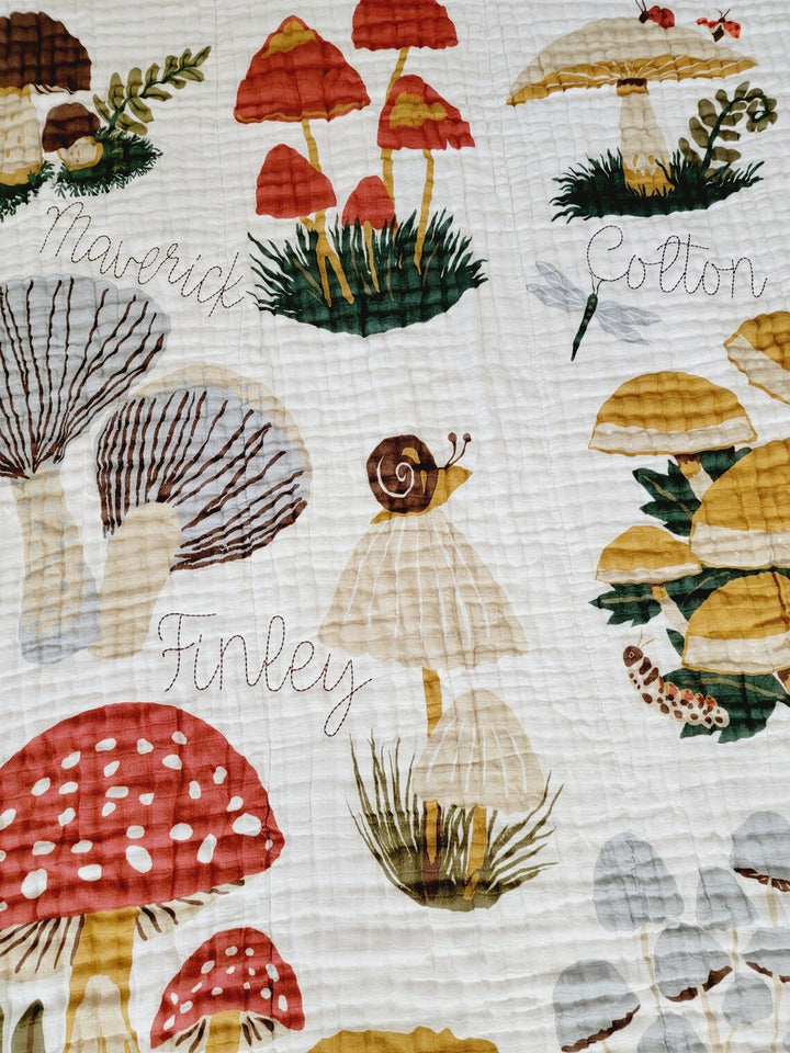 Clementine Baby Mushroom  Muslin Quilt