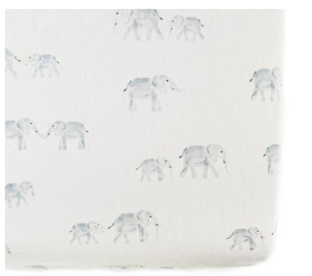 Petit Pehr Crib Sheet in Follow Me Elephant
