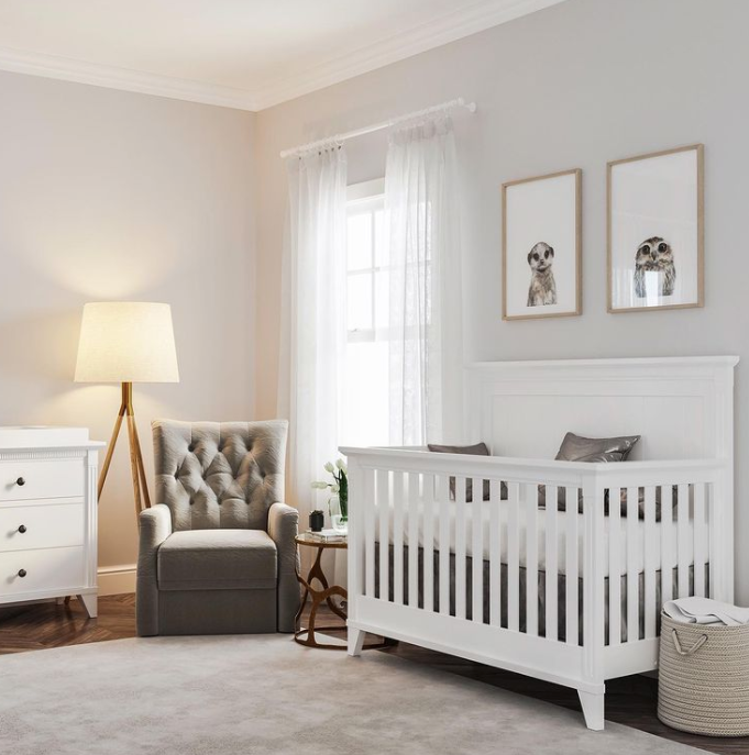 White crib and dresser best sale