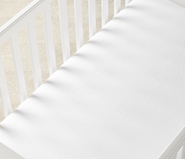 ABC White Cotton Jersey Crib Sheet