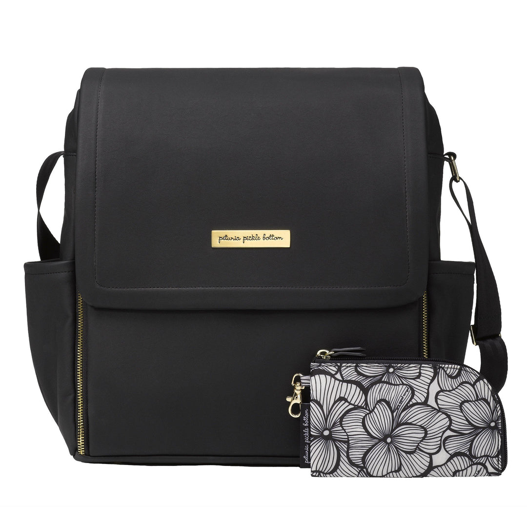 Petunia Boxy Backpack in Black Matte Leatherette