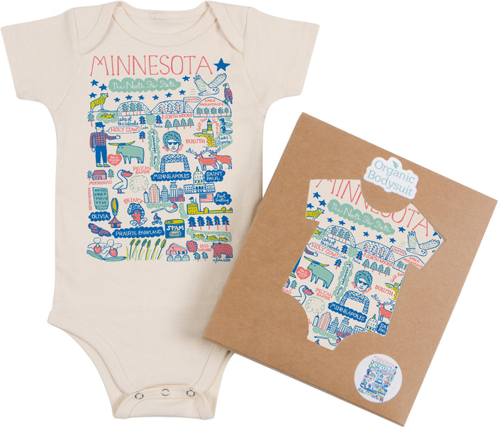 Minnesota Map Art Onesie