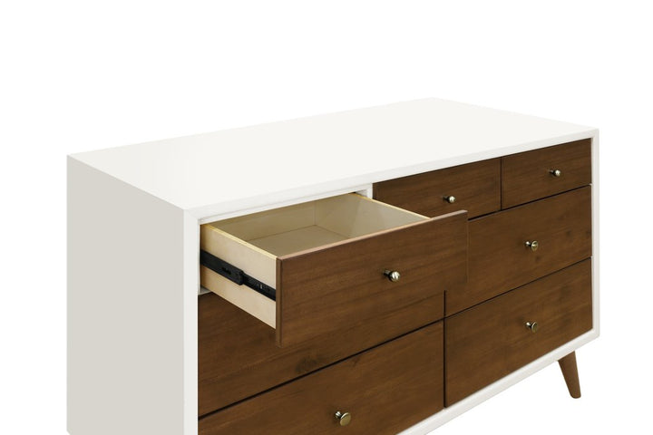 Babyletto Palma 7-Drawer Double Dresser - Walnut and White