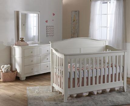 white crib and dresser set Pali Napoli Curved Top Convertible Crib and Dresser Set