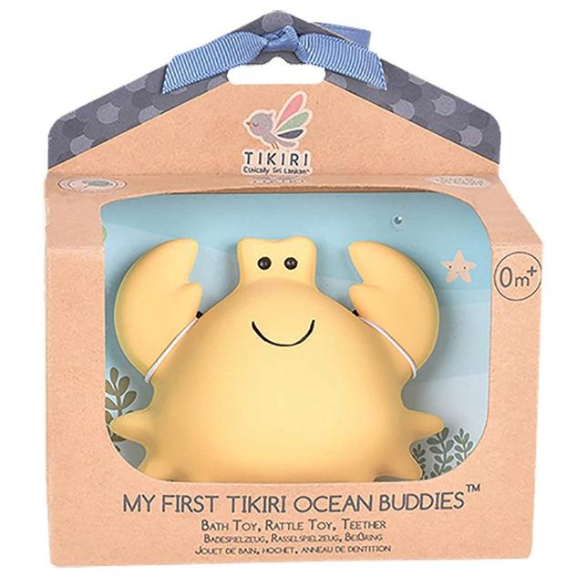 Tikiri Toys Crab Organic Teether, Rattle & Bath Toy