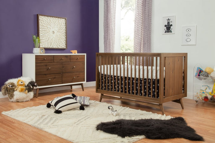 Babyletto Palma 7-Drawer Double Dresser - Walnut and White