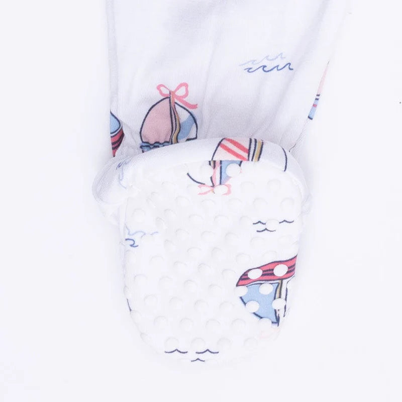 Angel Dear 2 Way Zipper Ruffle Back Footie - Pastel Sailboats