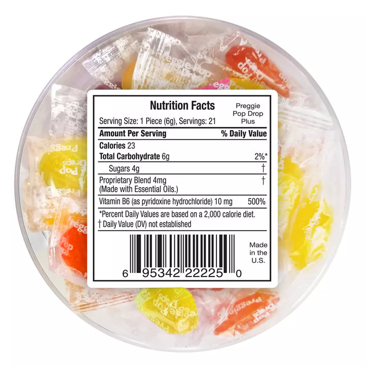 Three Lollies Preggie Pop Drops PLUS. with B6 - Sour Lemon & Sour Raspberry