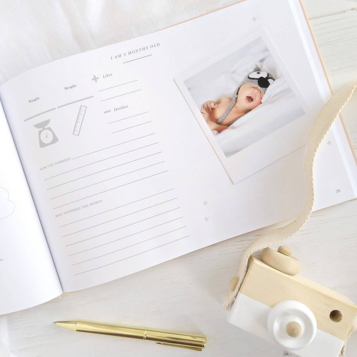 Blush and Gold My Baby Journal Newborn Keepsake Memory Book Gift
