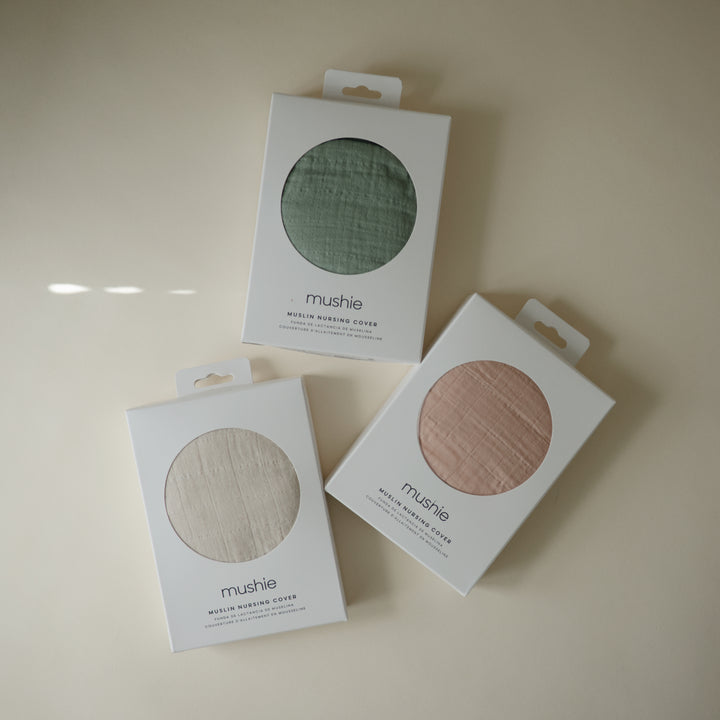 Mushie Muslin Nursing Cover Fog