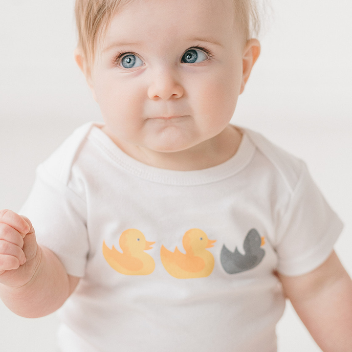 Sweetpea & Co. Duck Duck Gray Duck Baby Onesie