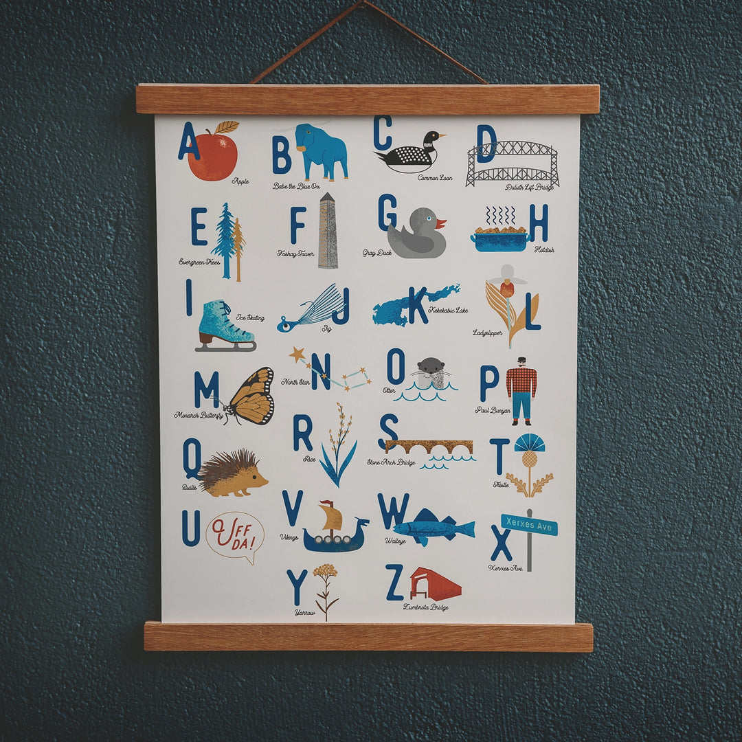 Minnesota Alphabet Nursery Art Print