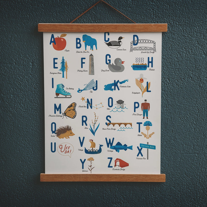 Minnesota Alphabet Nursery Art Print