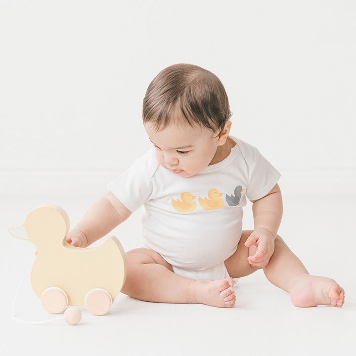 Sweetpea & Co. Duck Duck Gray Duck Baby Onesie