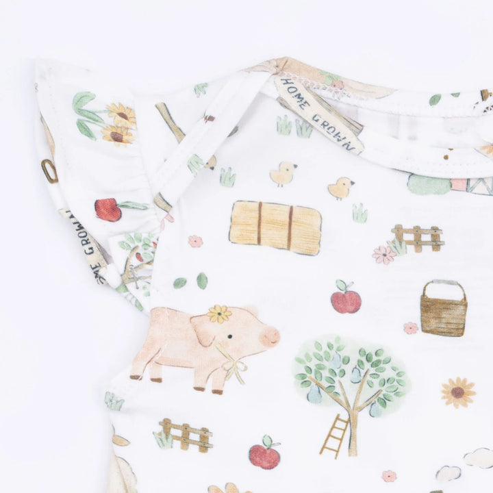 Angel Dear Short Sleeve Bodysuit - Cute Farm Animals