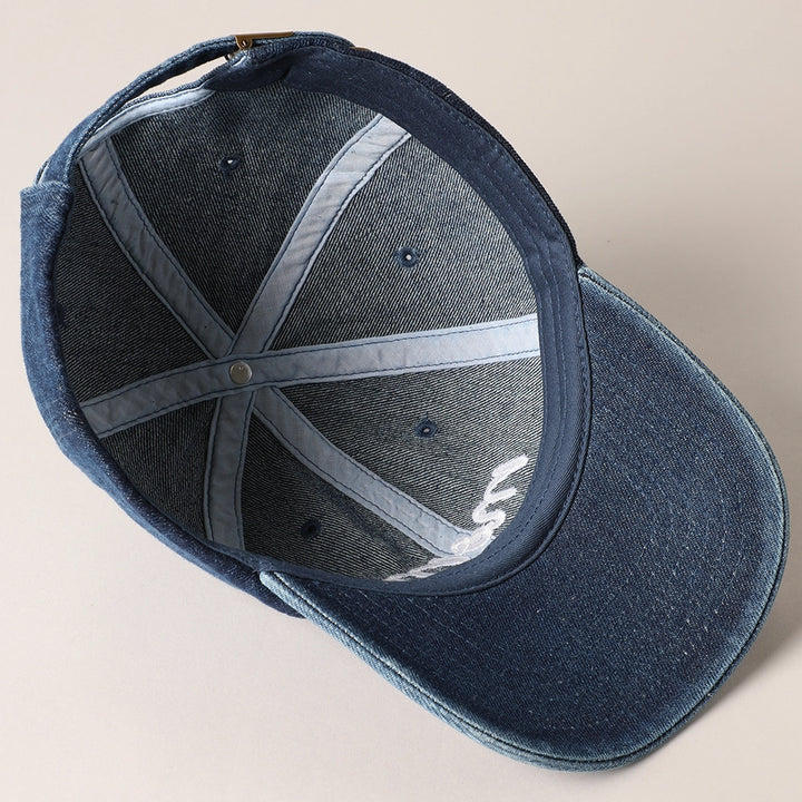 Mom Embroidered Denim Hat