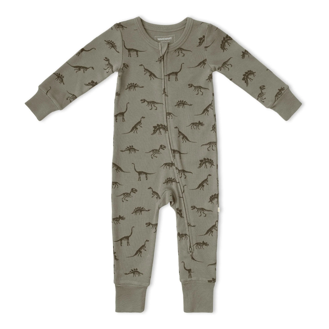Make Make Organic 2-Way Zip Romper - Dino