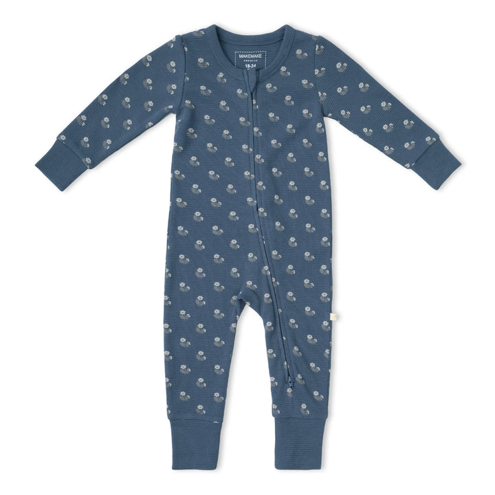 Make Make Organic 2-Way Zip Romper - Indigo Blossom