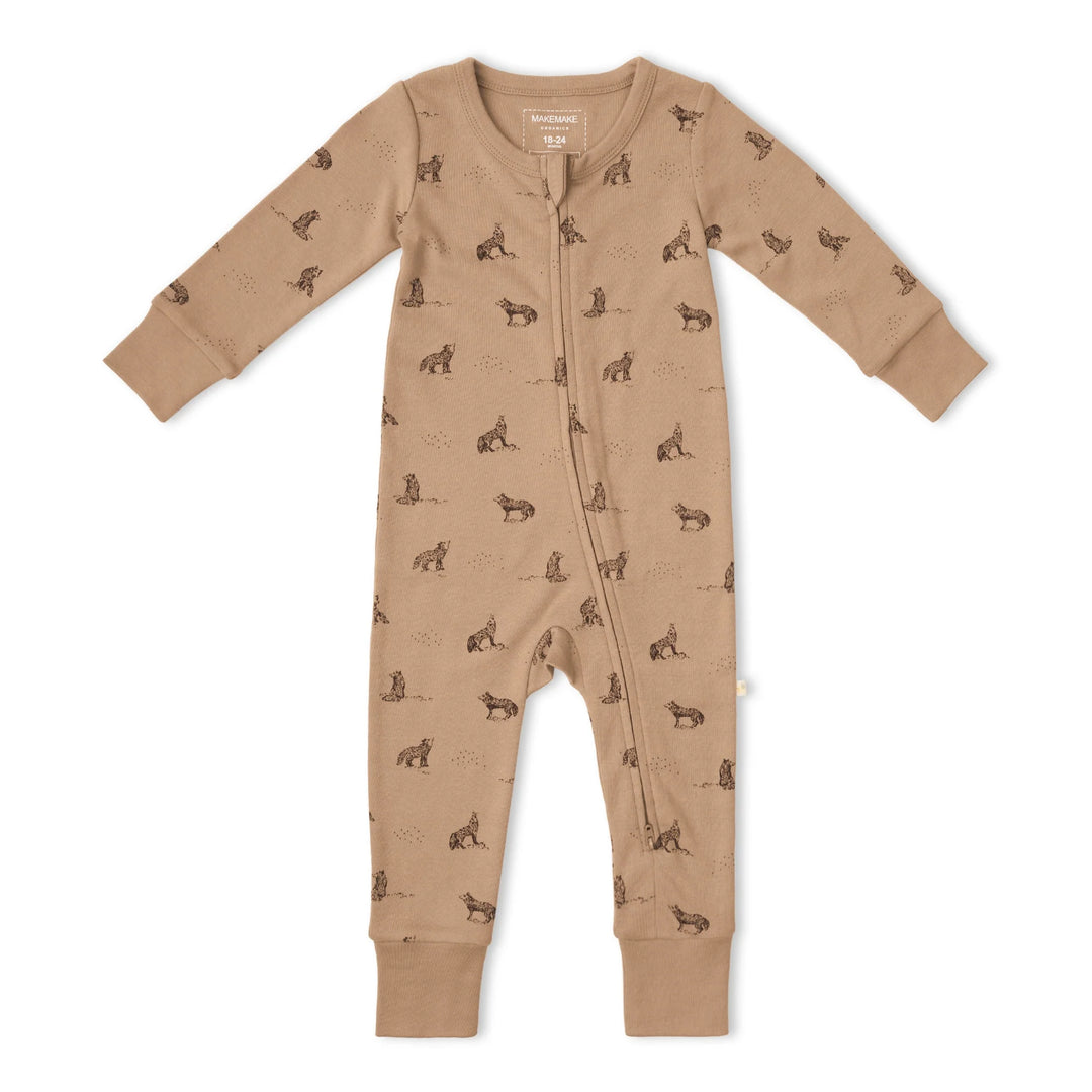 Make Make Organic 2-Way Zip Romper - Woodland Fox