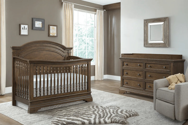Rosewood Curve top 2 piece Crib and Dresser Set