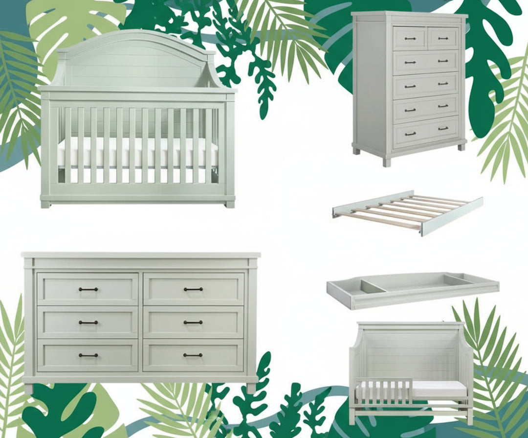 Baby Appleseed Rowan Arch Top Convertible Crib - Sage