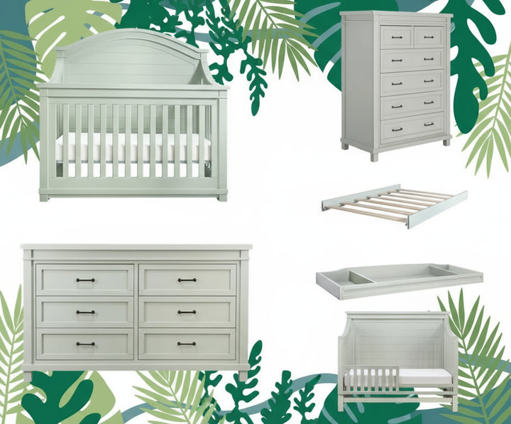 Baby Appleseed Rowan Arch Top Convertible Crib - Sage